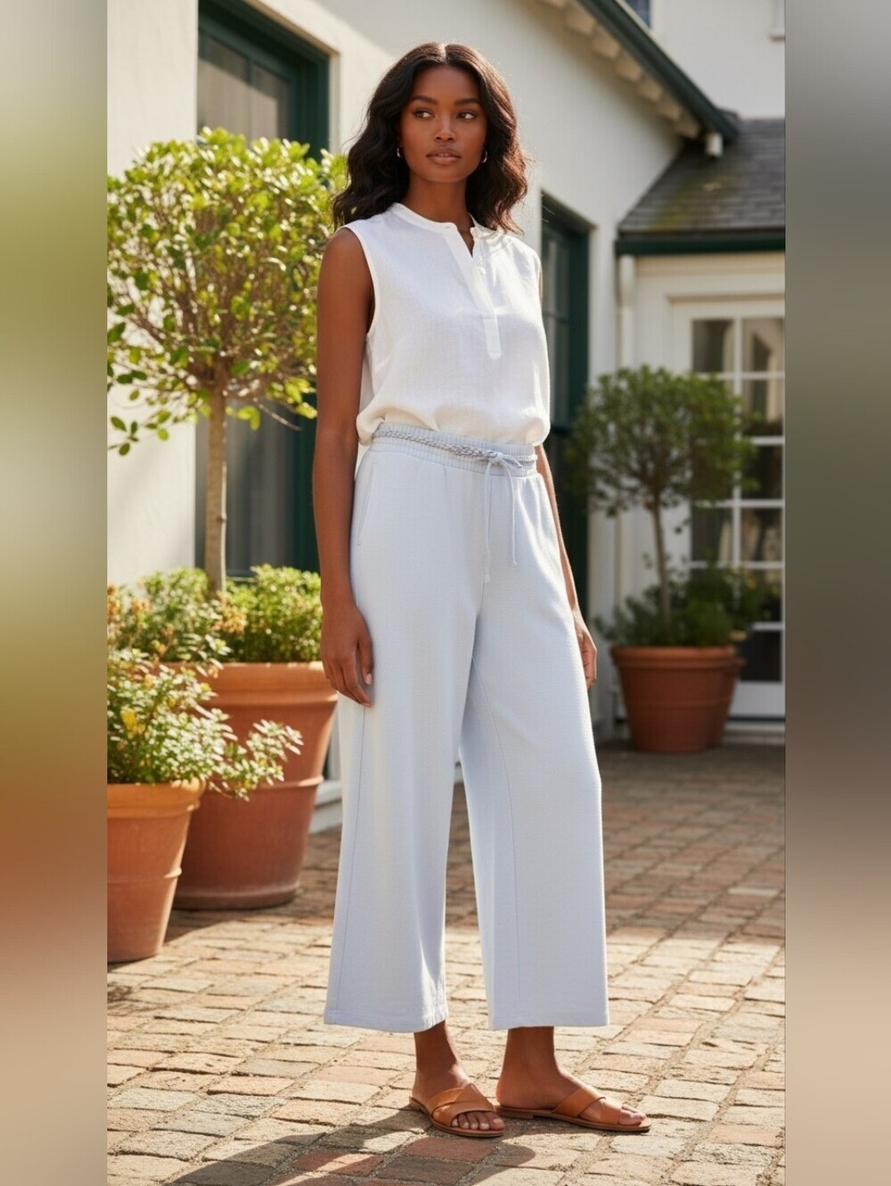 Haven Well Within Anthropologie Aesthetic Light Blue Wide Leg Pants